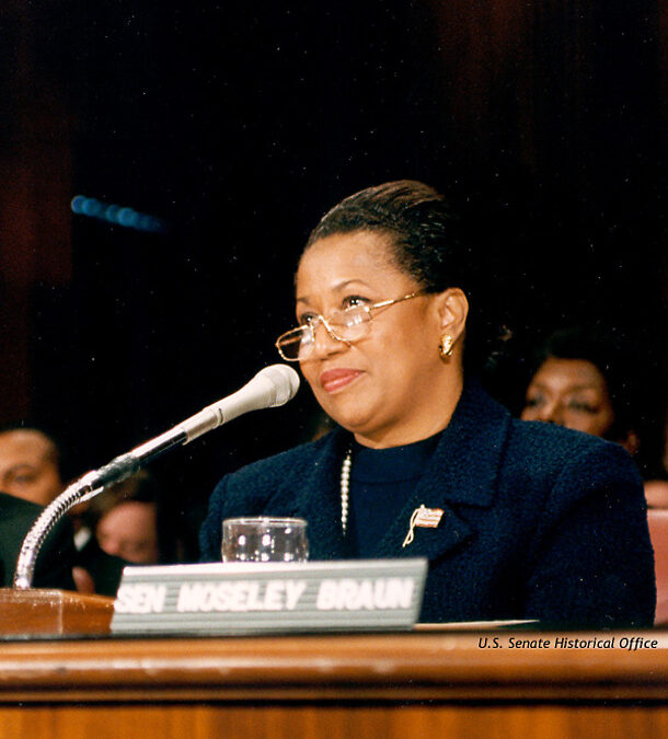 Senator Carol Moseley-Braun at a Senate hearing